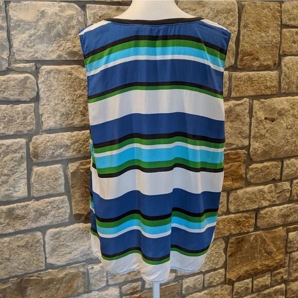 LIZ Claiborne Blue/white Stripe Top Size XL - Picture 4 of 4